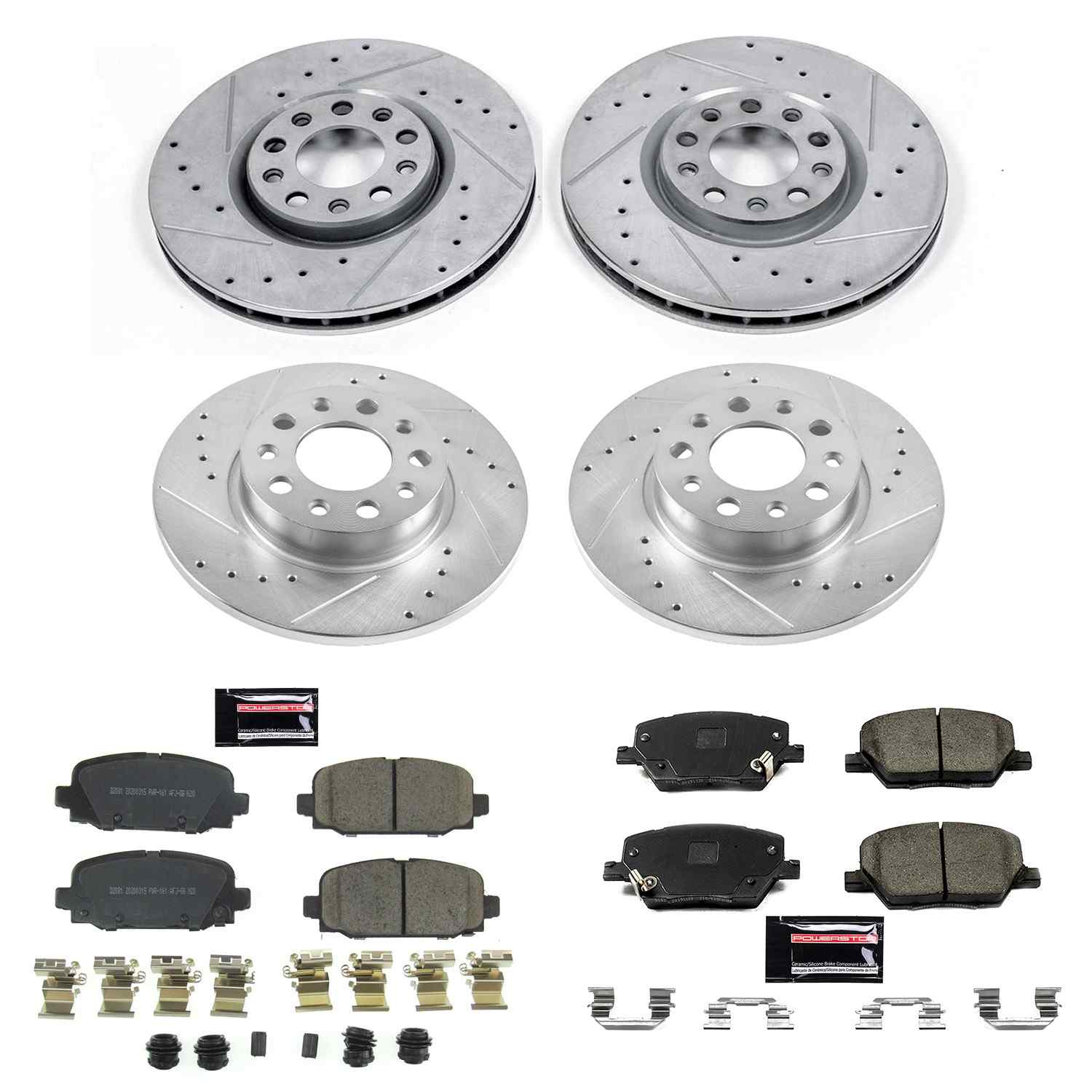 Power Stop 17-19 Jeep Compass Front & Rear Z23 Evolution Sport Brake Kit K7598