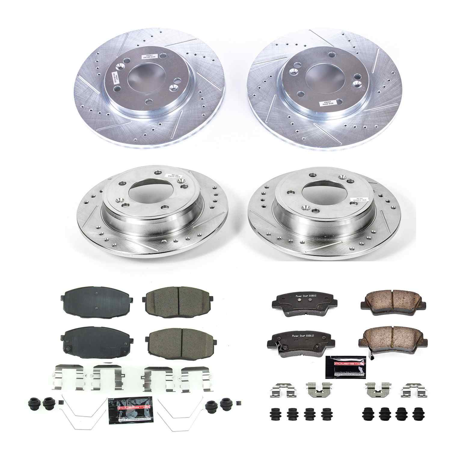 Power Stop 17-19 Kia Soul Front & Rear Z23 Evolution Sport Brake Kit K8008