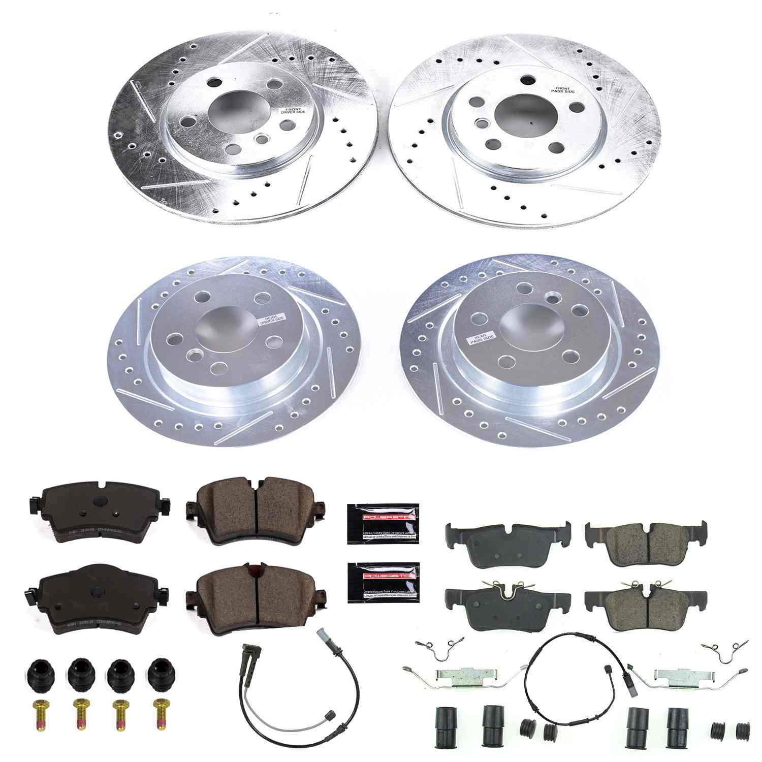 Power Stop 16-18 Mini Cooper Clubman Front & Rear Z23 Evolution Sport Brake Kit K8105