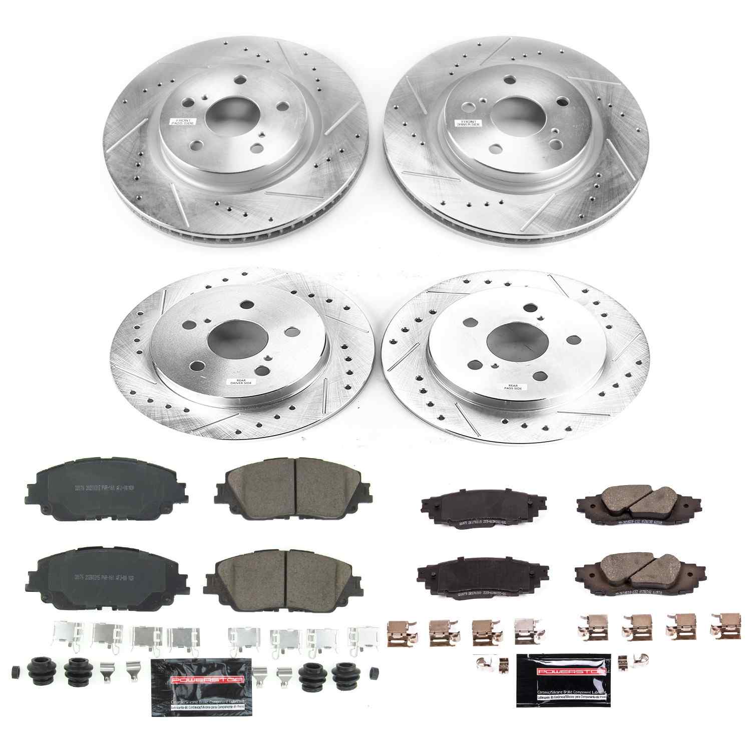 Power Stop 2019 Lexus ES350 Front & Rear Z23 Evolution Sport Brake Kit K8348