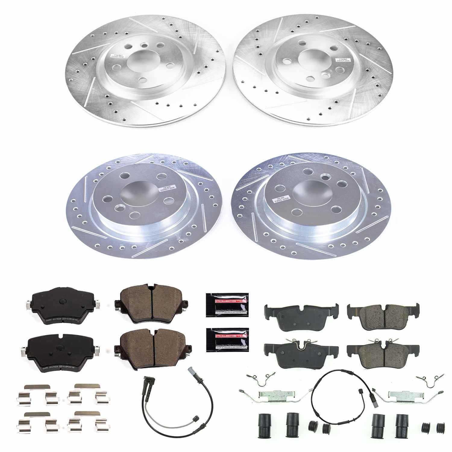 Power Stop 17-19 Mini Cooper Countryman Front & Rear Z23 Evolution Sport Brake Kit K8356