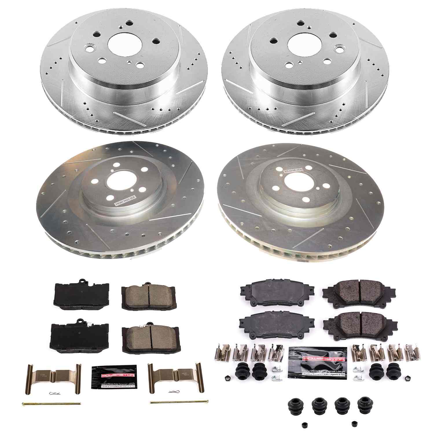 Power Stop 13-19 Lexus GS350 Front & Rear Z26 Street Warrior Brake Kit K8453-26