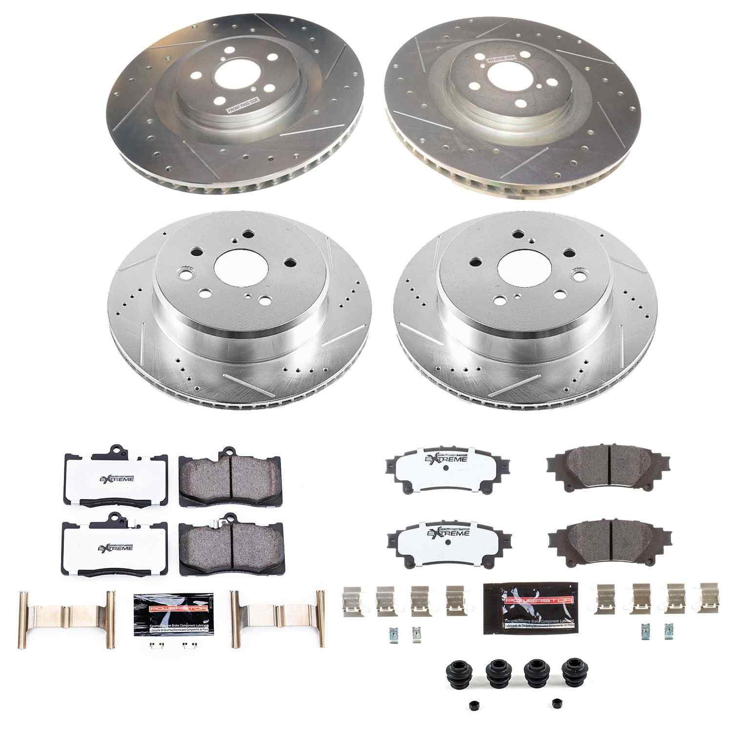 Power Stop 16-18 Lexus GS450h Front & Rear Z26 Street Warrior Brake Kit K8454-26