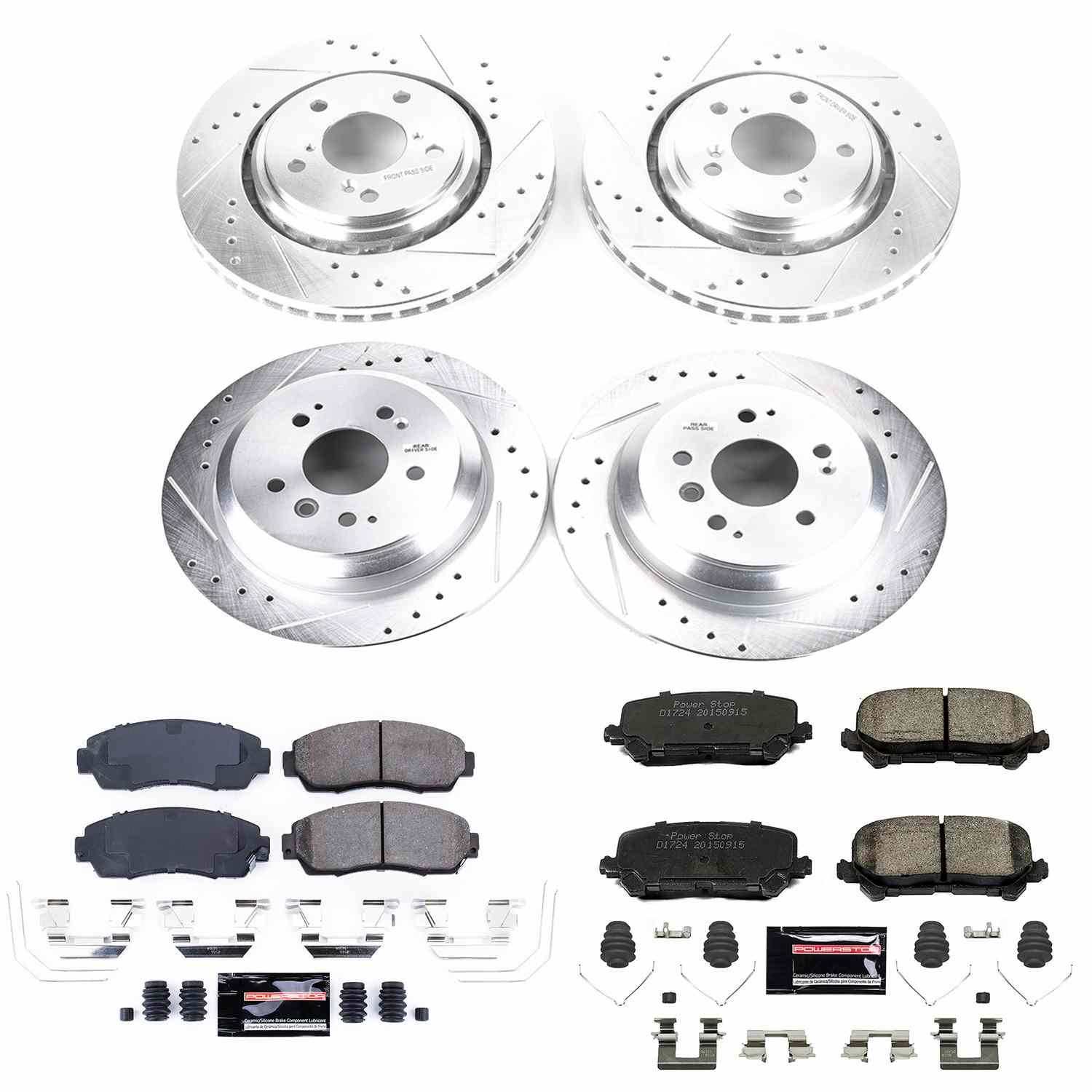 Power Stop 19-20 Honda Passport Front & Rear Z23 Evolution Sport Brake Kit K8613