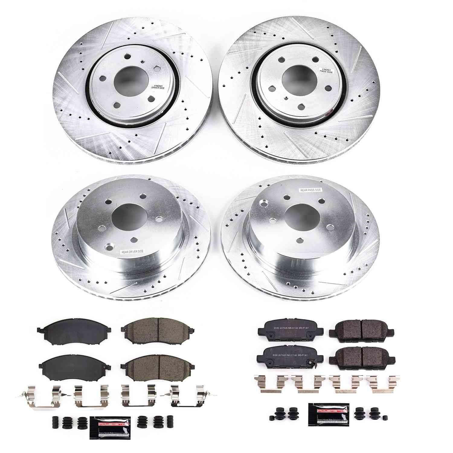 PowerStop Power Stop 2014 Infiniti QX70 Front & Rear Z23 Evolution Brake Kit K8878