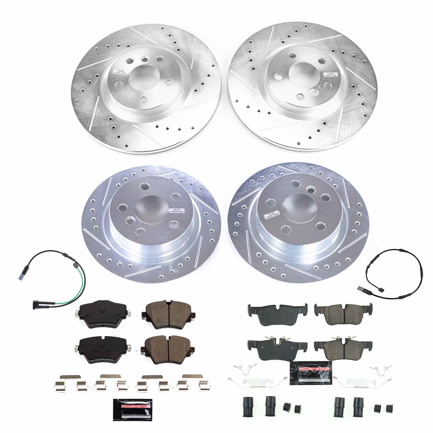 PowerStop Power Stop 2021 Mini Cooper Countryman Front & Rear Z23 Evolution Brake Kit K8909