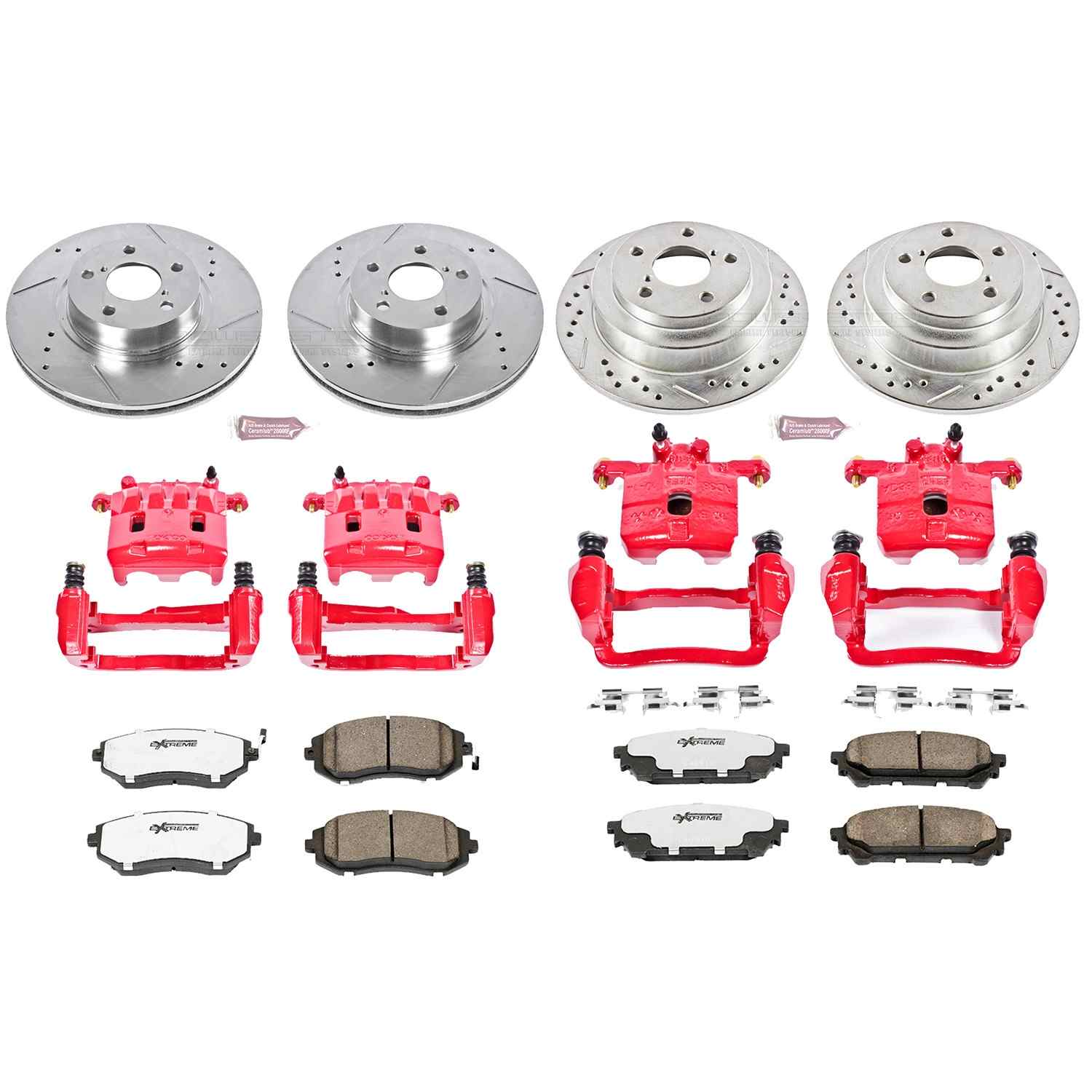 PowerStop Power Stop 05-06 Saab 9-2X Z26 Street Kit w/ Calipers - Front and Rear KC1127-26