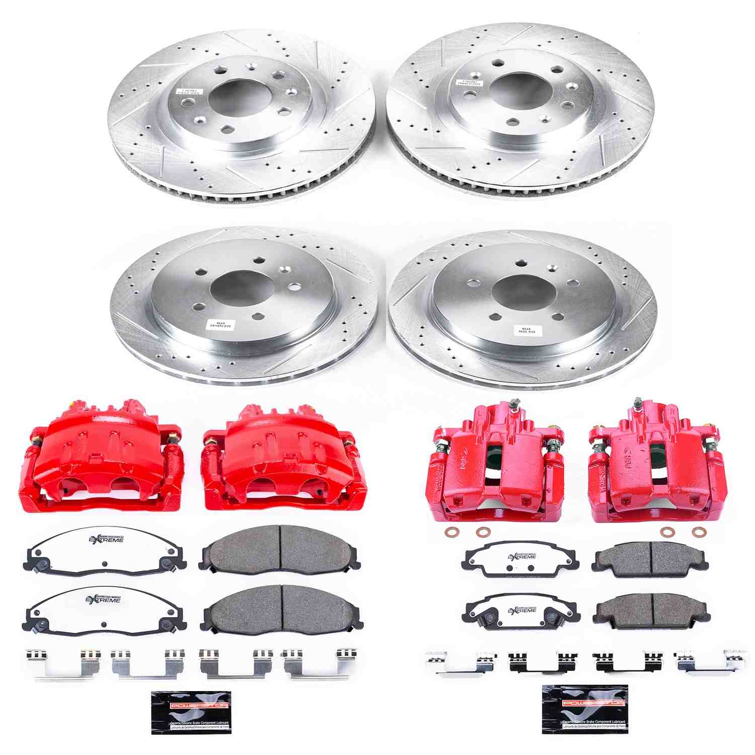 PowerStop Power Stop 03-07 Cadillac CTS Z26 Street Kit w/ Calipers - Front and Rear KC1420-26