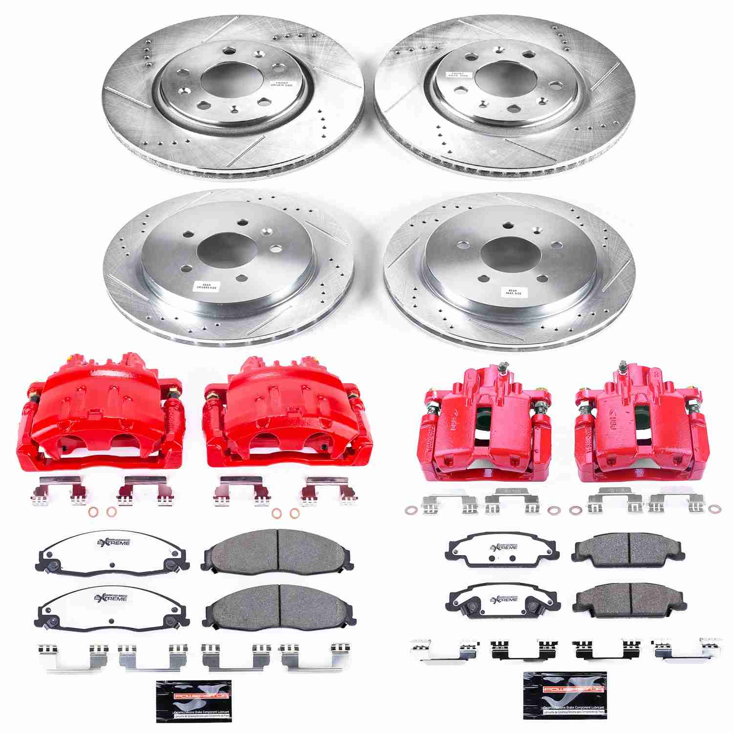 PowerStop Power Stop 03-05 Cadillac CTS Z26 Street Kit w/ Calipers - Front and Rear KC1424-26