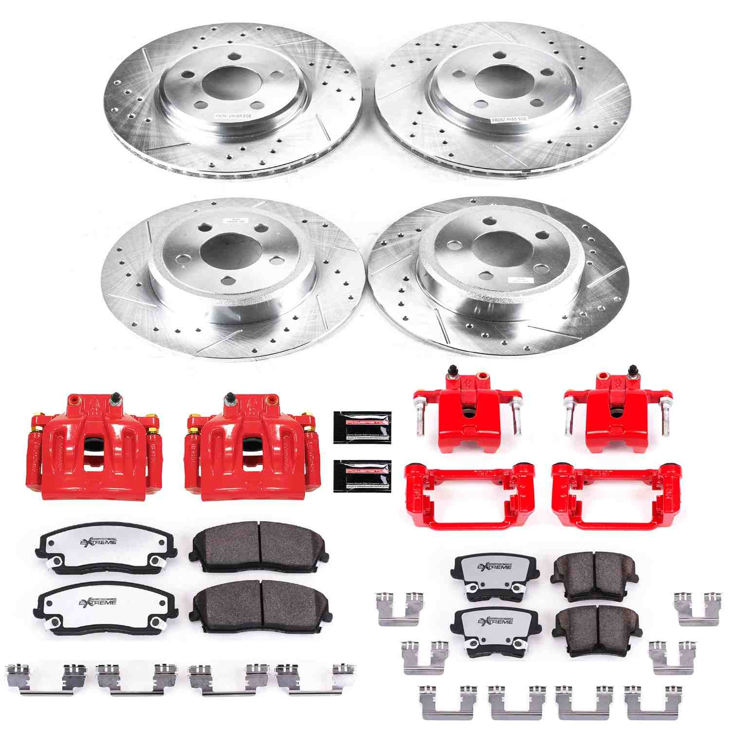 PowerStop Power Stop 12-19 Chrysler 300 Z26 Street Kit w/ Calipers - Front and Rear KC1715A-26