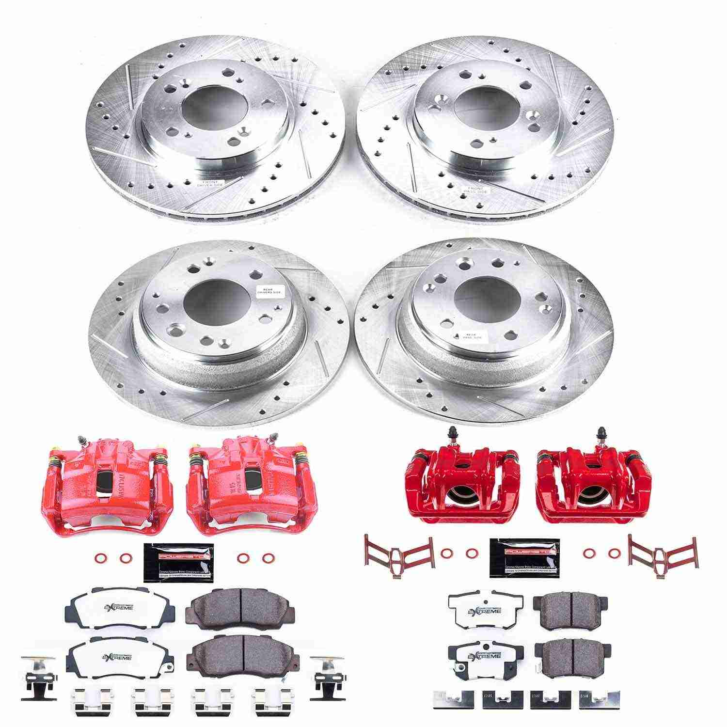 Power Stop 91-95 Acura Legend Front & Rear Z26 Street Warrior Brake Kit w/Calipers KC2717-26