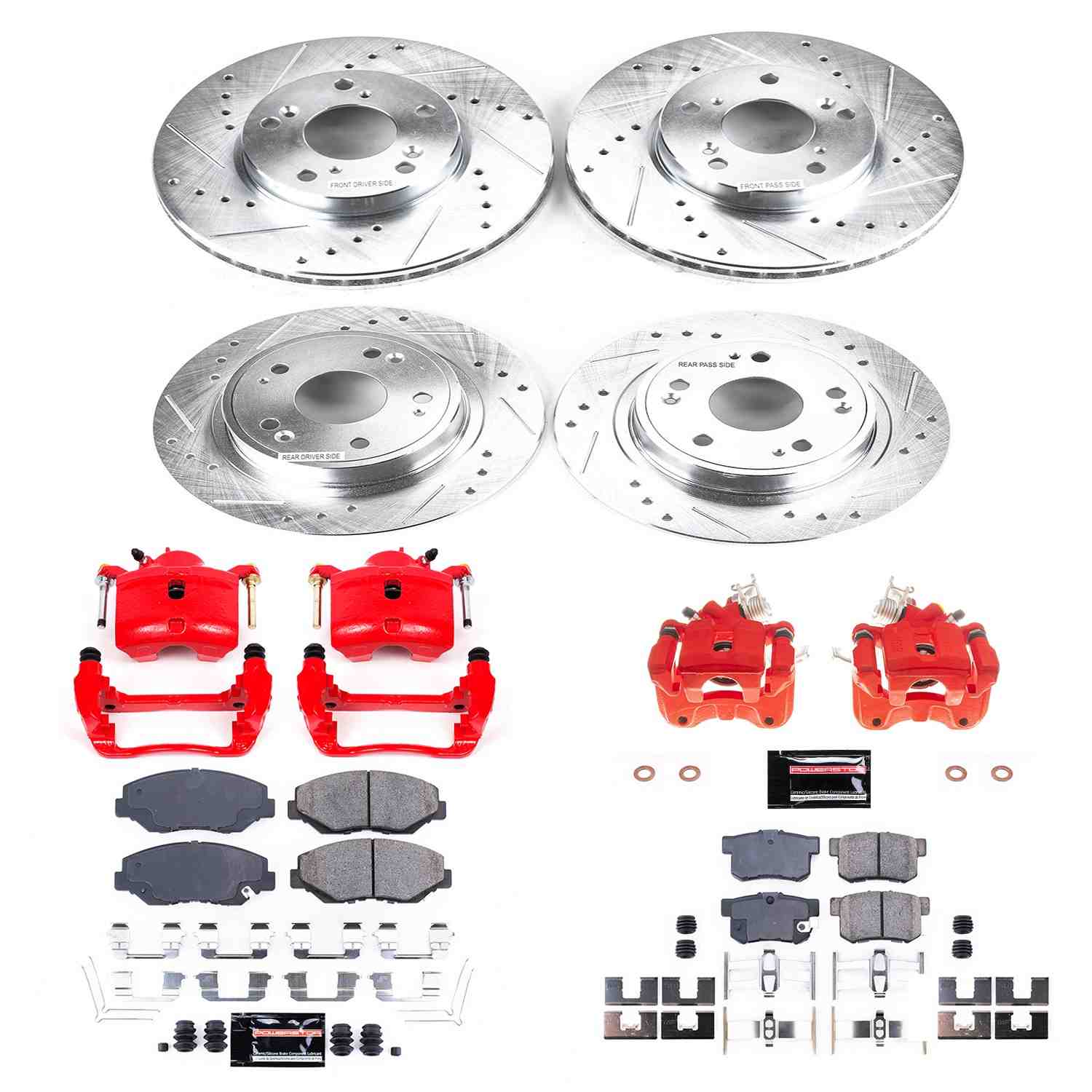 Power Stop 2005 Honda Accord Front & Rear Z23 Evolution Sport Brake Kit w/Calipers KC2745