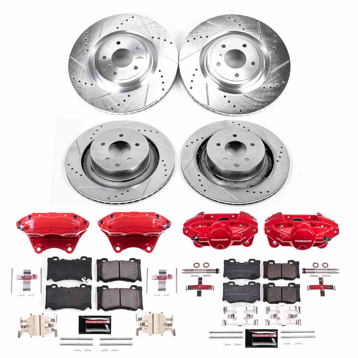 PowerStop Power Stop 2009 Nissan 350Z Front & Rear Z23 Evolution Kit W/Cals KC4138B