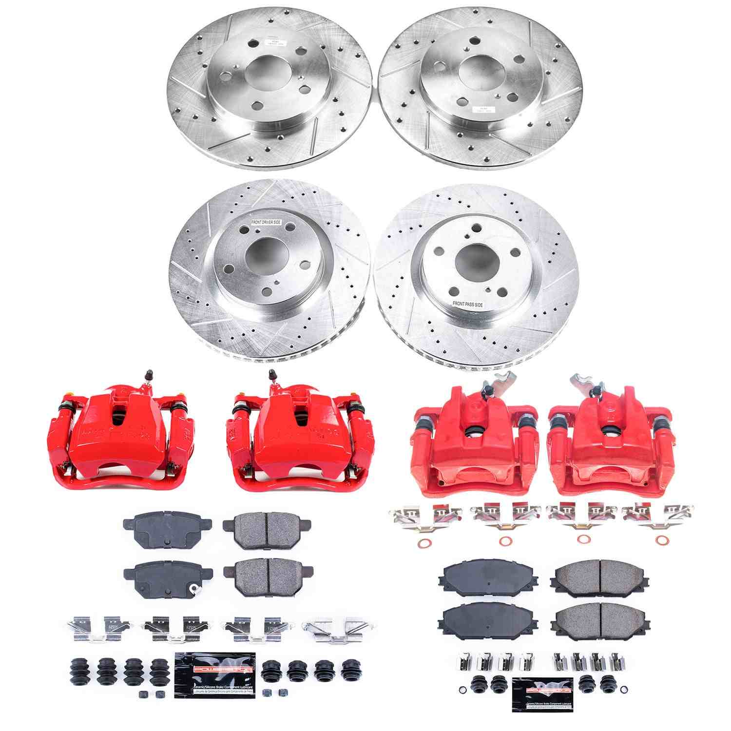 Power Stop 09-10 Pontiac Vibe Front & Rear Z23 Evolution Sport Brake Kit w/Calipers KC4142