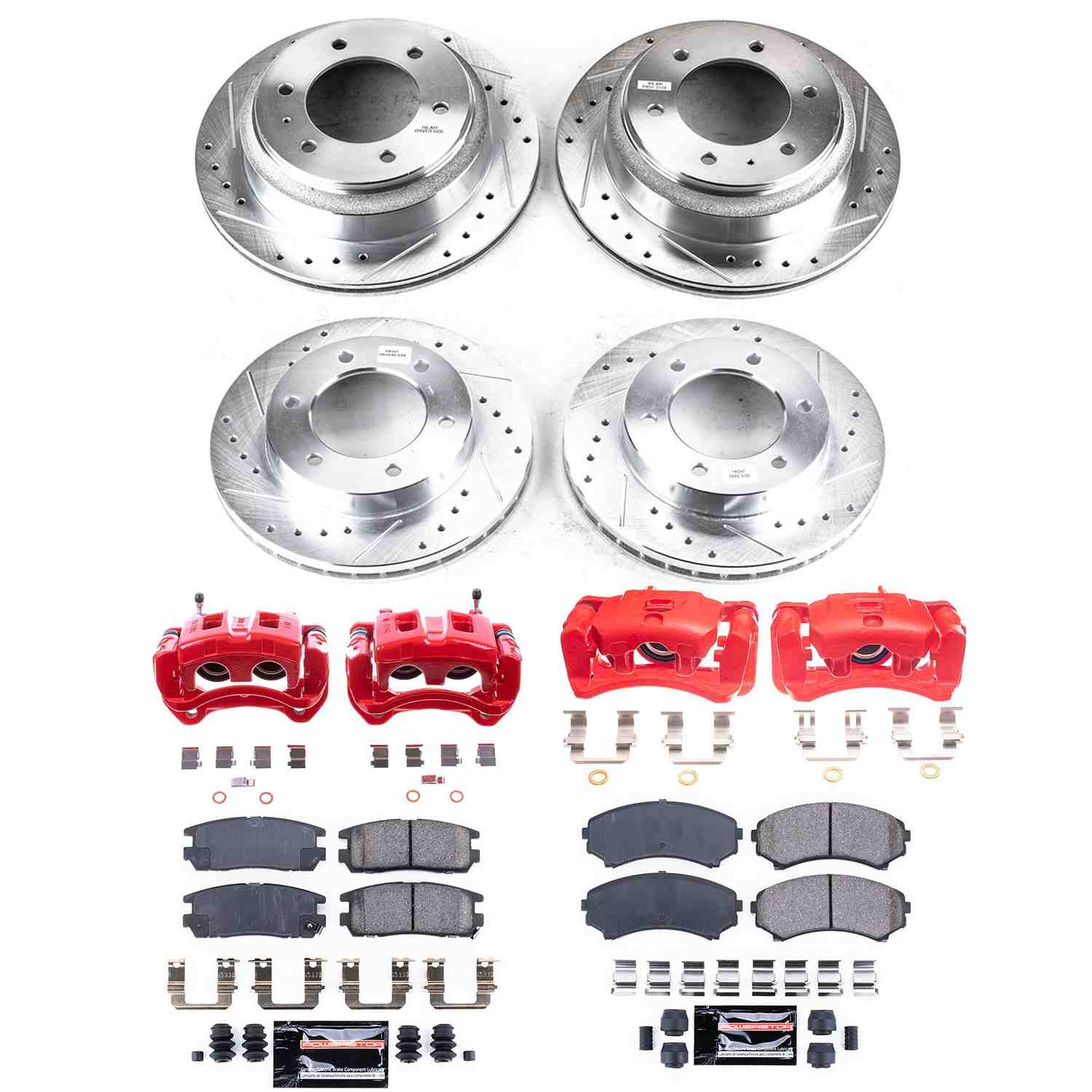 Power Stop 2002 Honda Passport Front & Rear Z23 Evolution Sport Brake Kit w/Calipers KC4311A