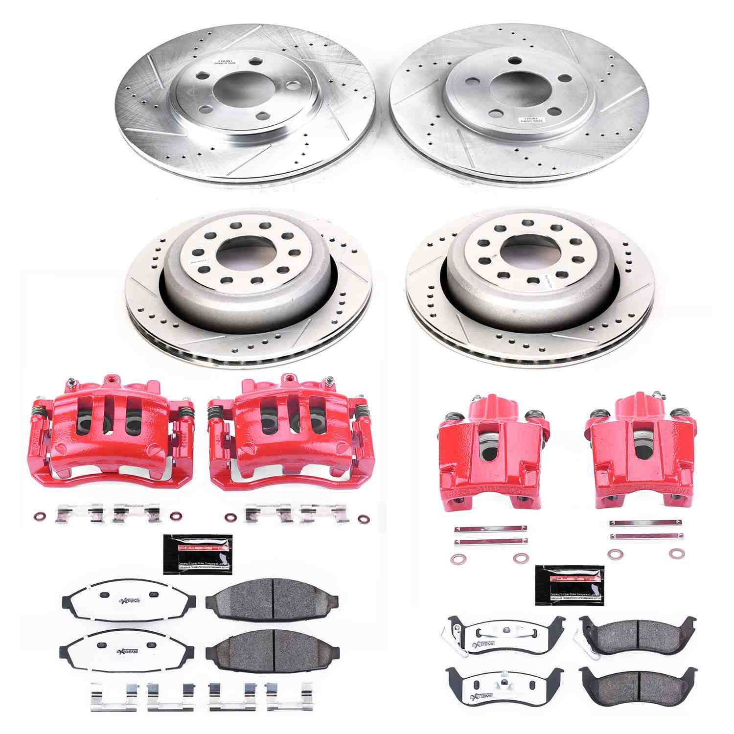 Power Stop 03-11 Lincoln Town Car Front & Rear Z26 Street Warrior Brake Kit w/Calipers KC4486-26