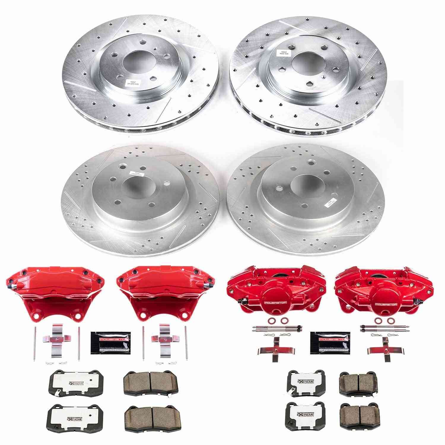 Power Stop 03-04 Infiniti G35 Front & Rear Z26 Street Warrior Brake Kit w/Calipers KC4488A-26