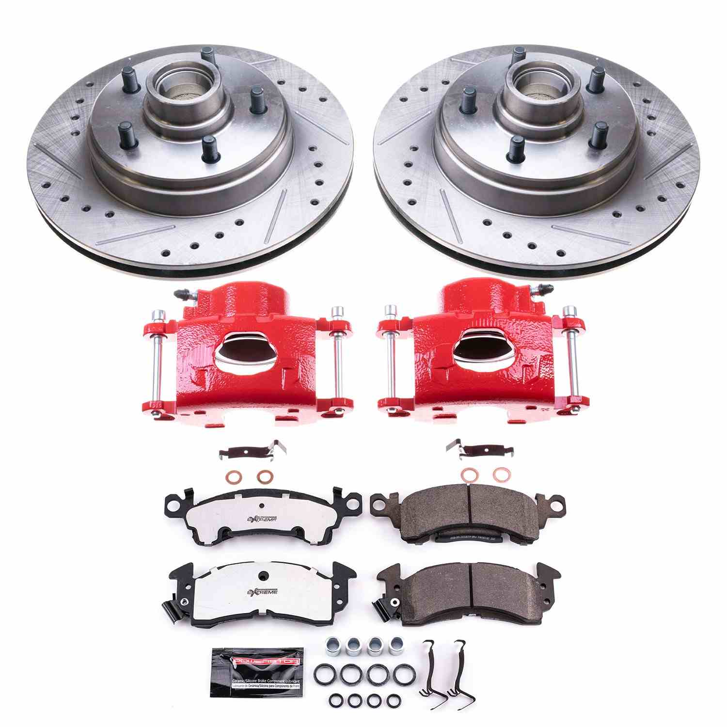 Power Stop 1977 Cadillac Fleetwood Front Z26 Street Warrior Brake Kit w/Calipers KC4535A-26