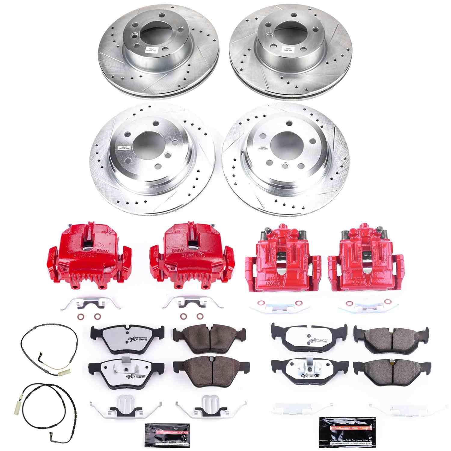 PowerStop Power Stop 2006 BMW 325xi Z26 Street Kit w/ Calipers - Front and Rear KC5357-26