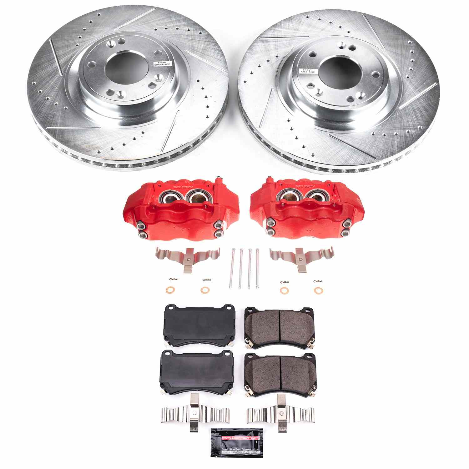 Power Stop 09-14 Hyundai Genesis Front Z23 Evolution Sport Brake Kit w/Calipers KC5843