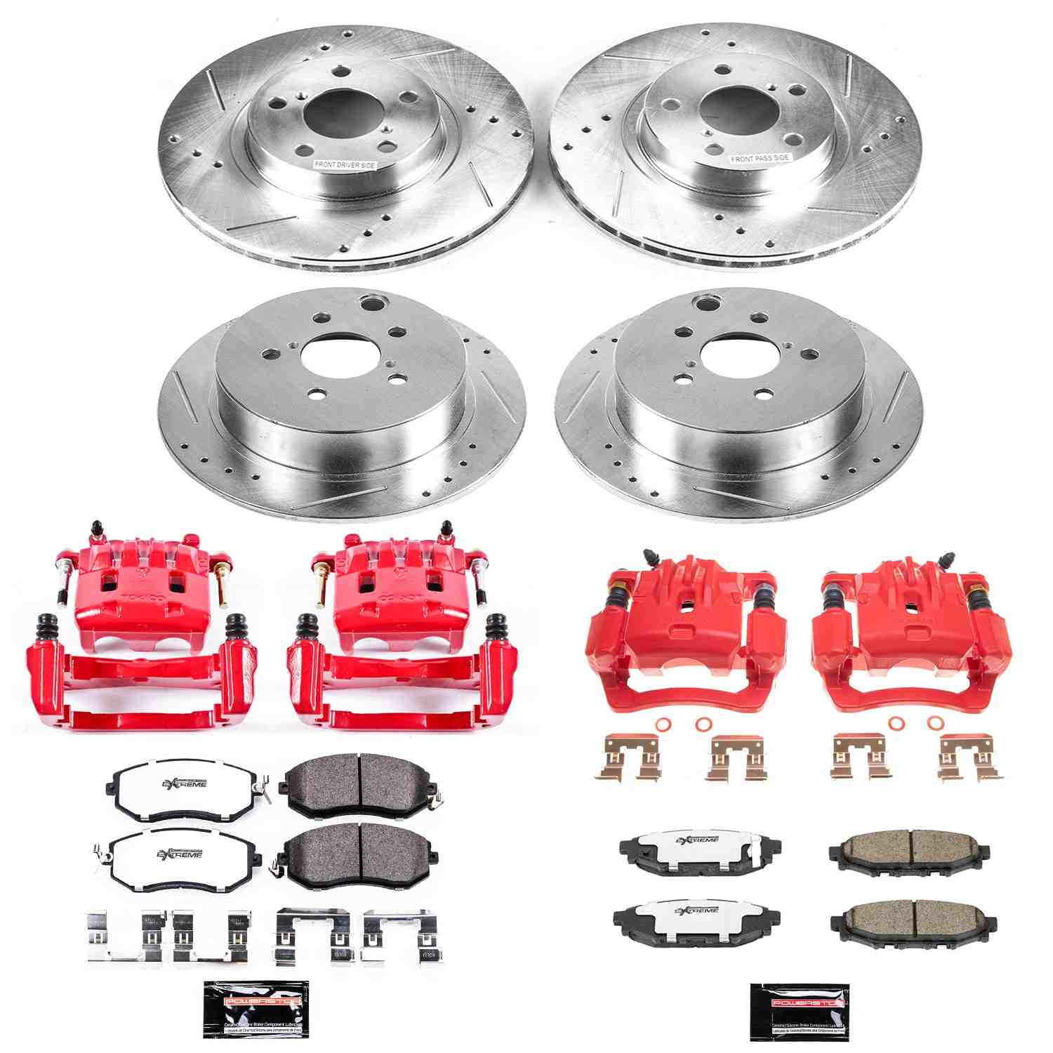 Power Stop 12-16 Subaru Impreza Front & Rear Z26 Street Warrior Brake Kit w/Calipers KC6113-26