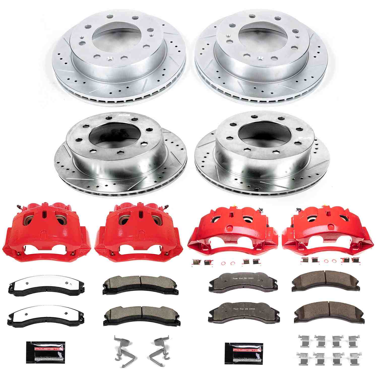 PowerStop Power Stop 12-19 Chevrolet Silverado 3500 HD Z36 Truck and Tow Kit w/ Calipers - Front and Rear KC6260-36