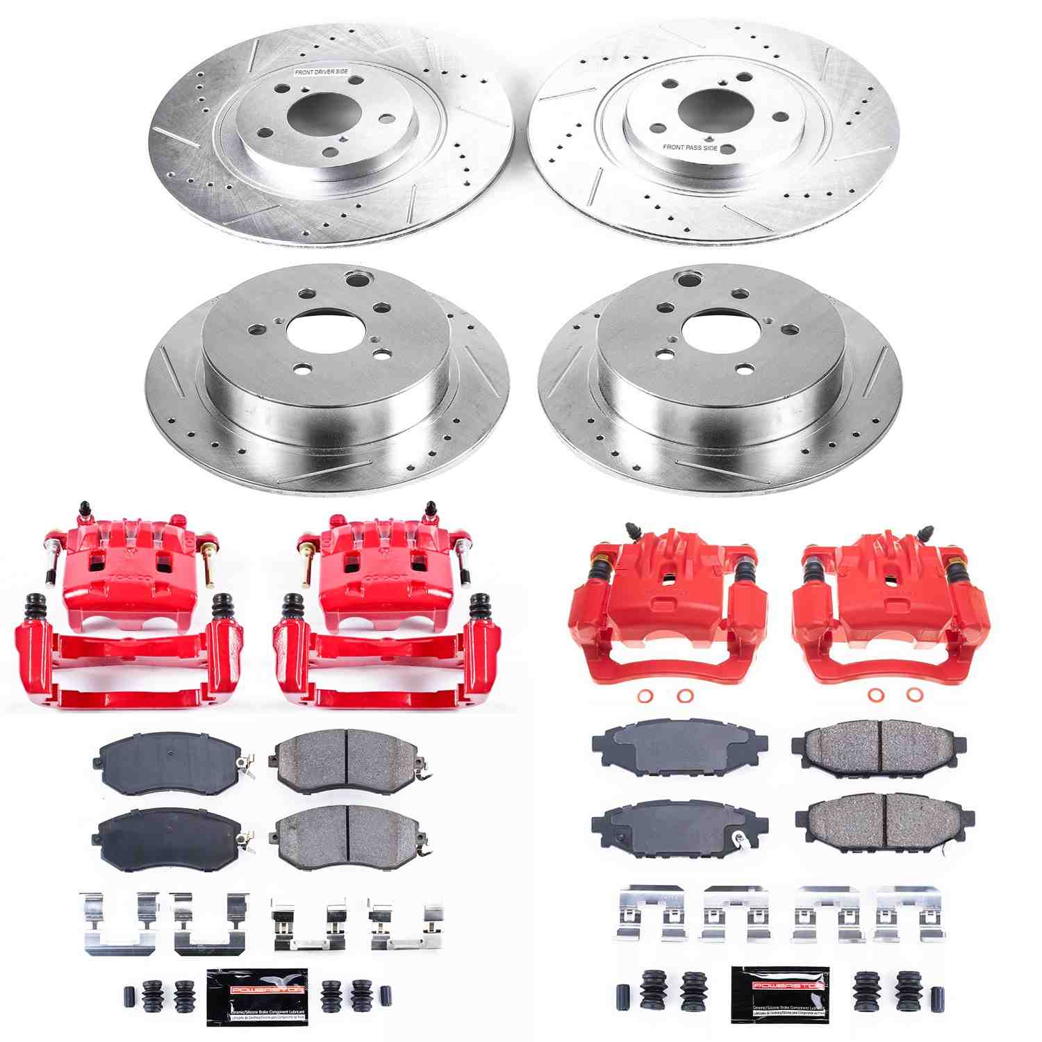 Power Stop 16-17 Subaru Crosstrek Front & Rear Z23 Evolution Sport Brake Kit w/Calipers KC6762