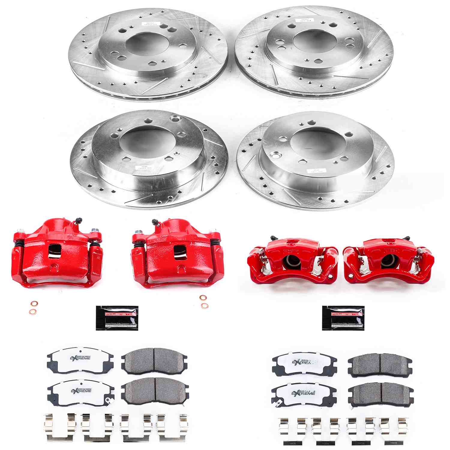 PowerStop Power Stop 95-00 Chrysler Sebring Z26 Street Kit w/ Calipers - Front and Rear KC683-26