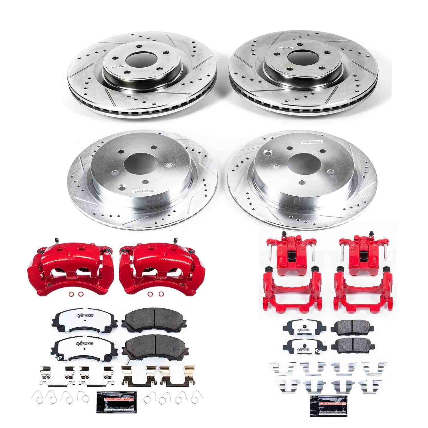 Power Stop 14-17 Infiniti Q50 Front & Rear Z26 Street Warrior Brake Kit w/Calipers KC6943-26