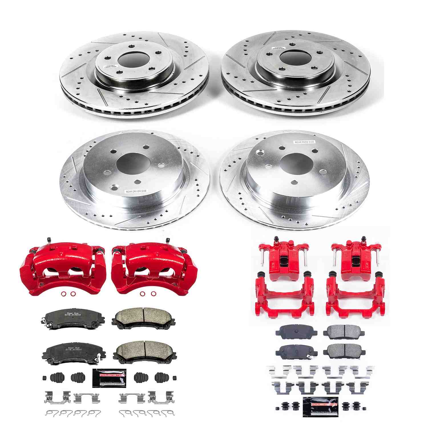 Power Stop 14-17 Infiniti Q50 Front & Rear Z23 Evolution Sport Brake Kit w/Calipers KC6943