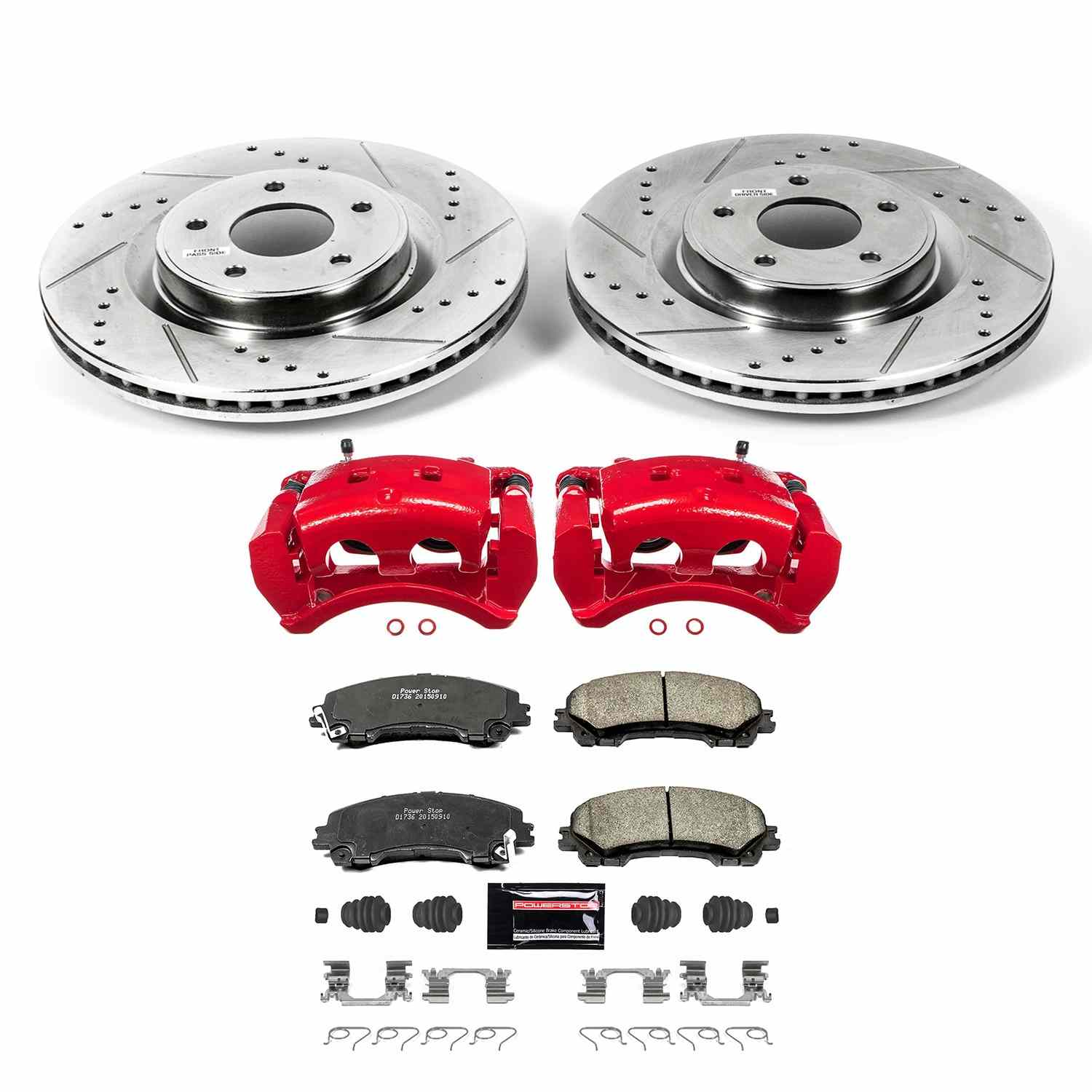 Power Stop 14-19 Infiniti Q50 Front Z23 Evolution Sport Brake Kit w/Calipers KC6944