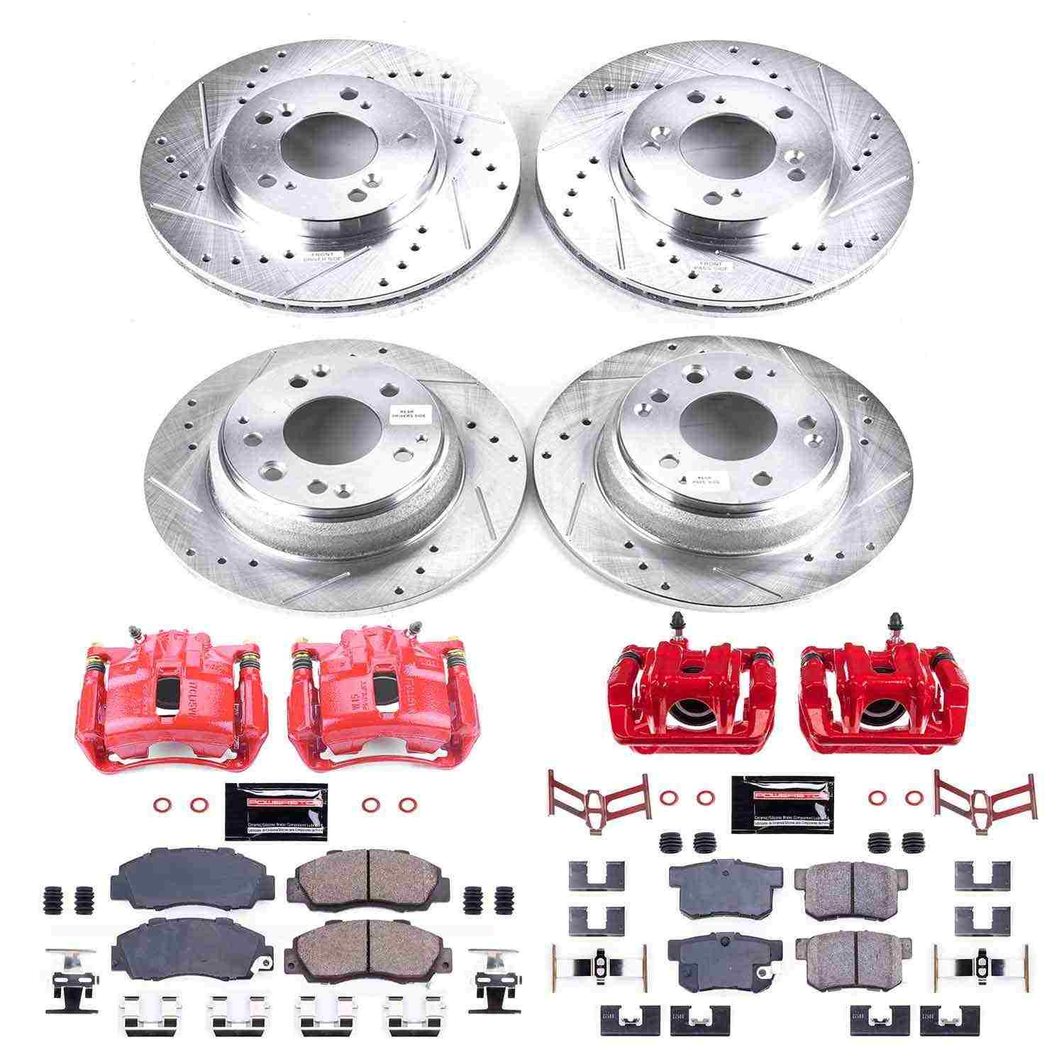 Power Stop 96-98 Acura RL Front & Rear Z23 Evolution Sport Brake Kit w/Calipers KC705A