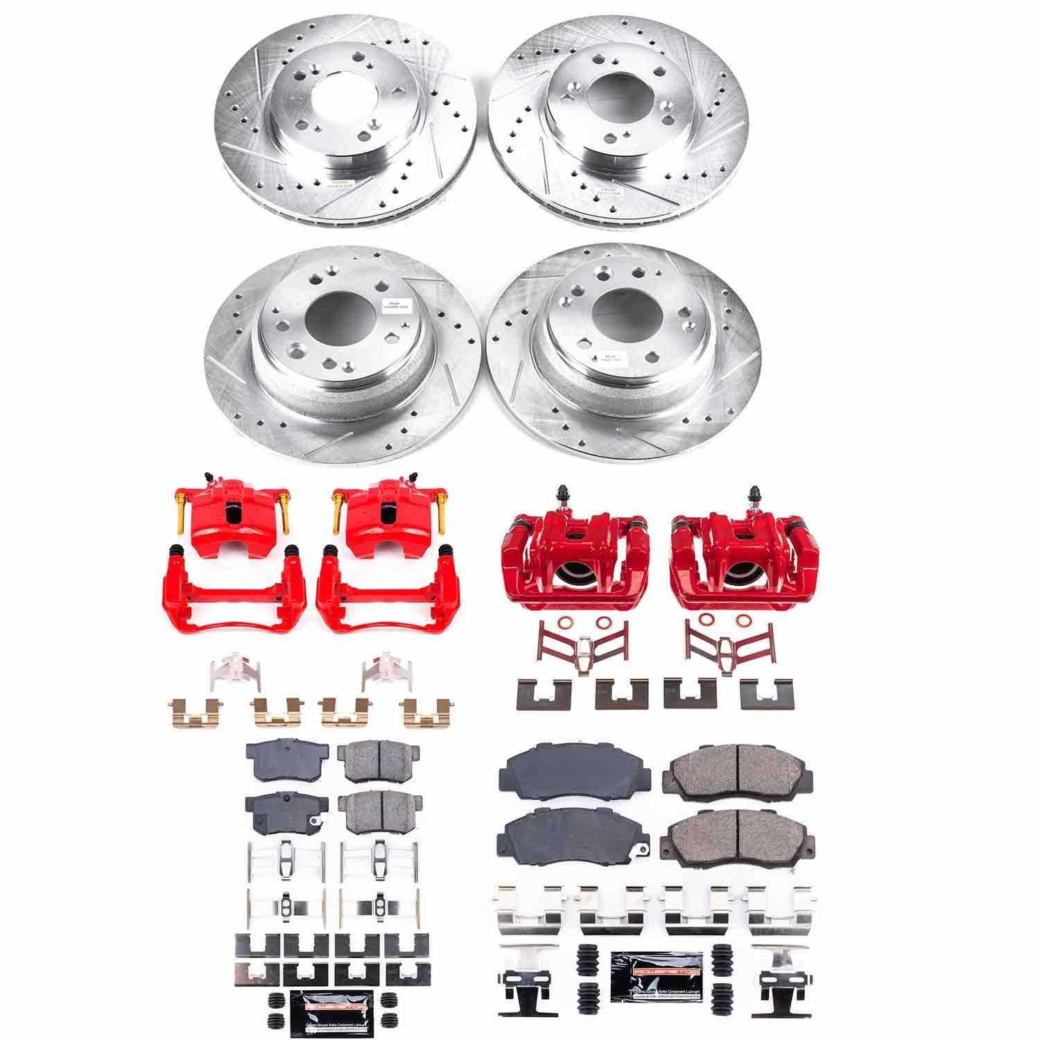 Power Stop 95-98 Honda Odyssey Front & Rear Z23 Evolution Sport Brake Kit w/Calipers KC705