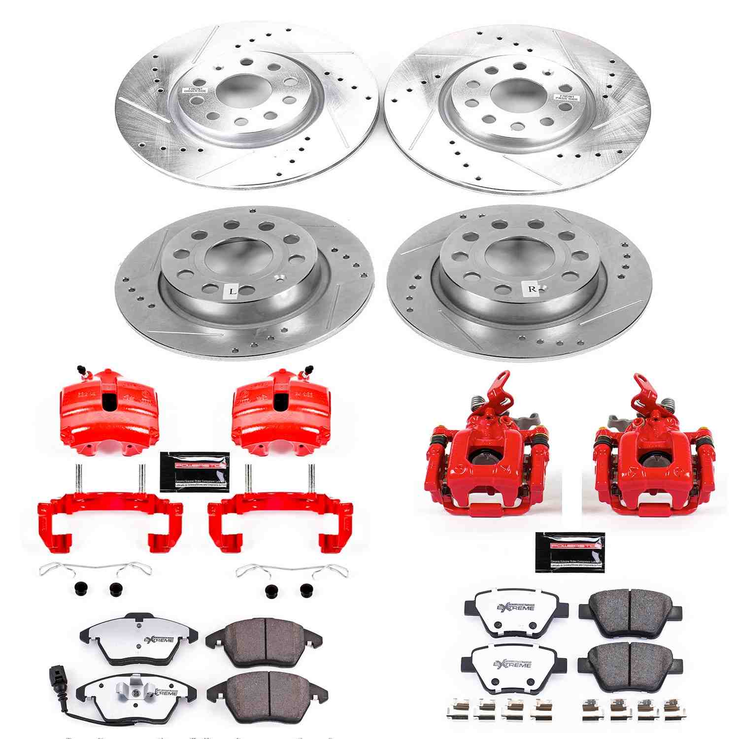 PowerStop Power Stop 13-17 Volkswagen Beetle Z26 Street Kit w/ Calipers - Front and Rear KC7280-26