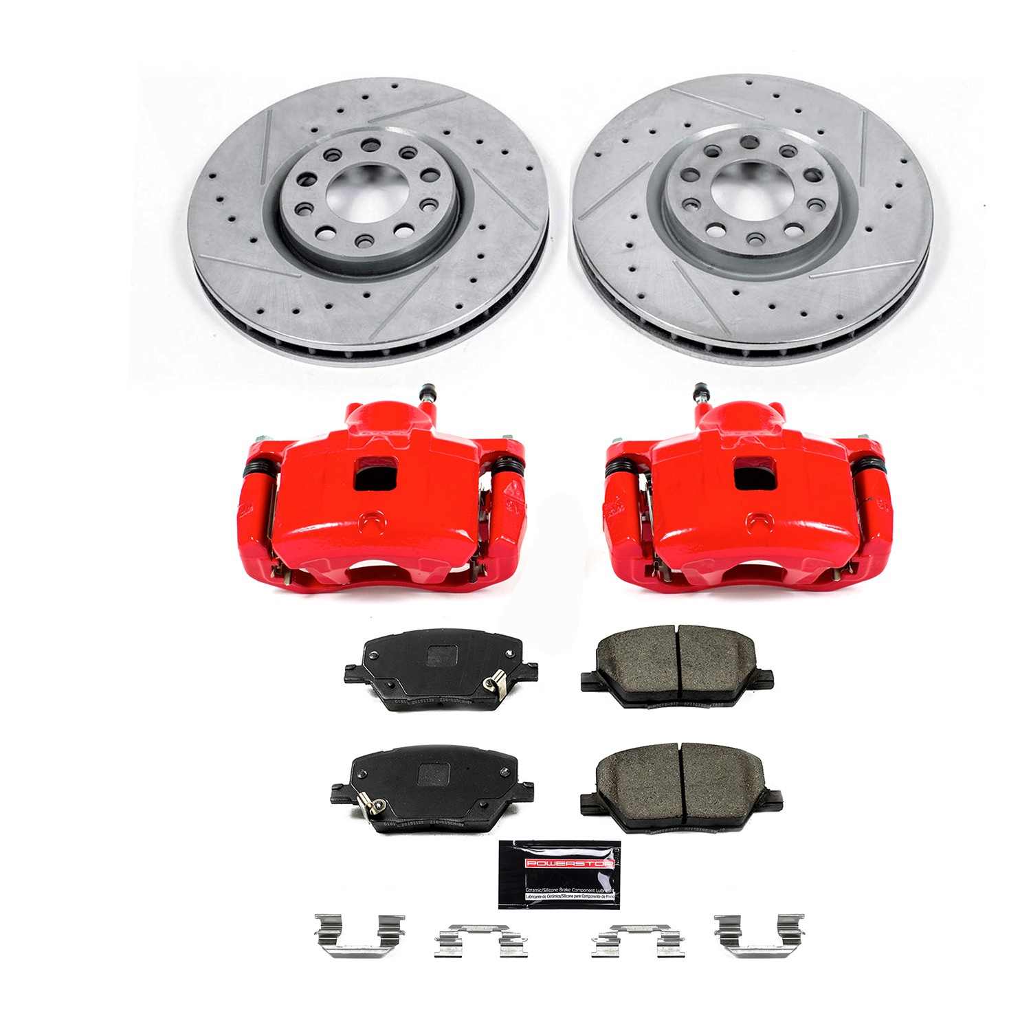 PowerStop Power Stop 2017 Jeep Compass Front Z23 Evolution Kit W/Cals KC7299A