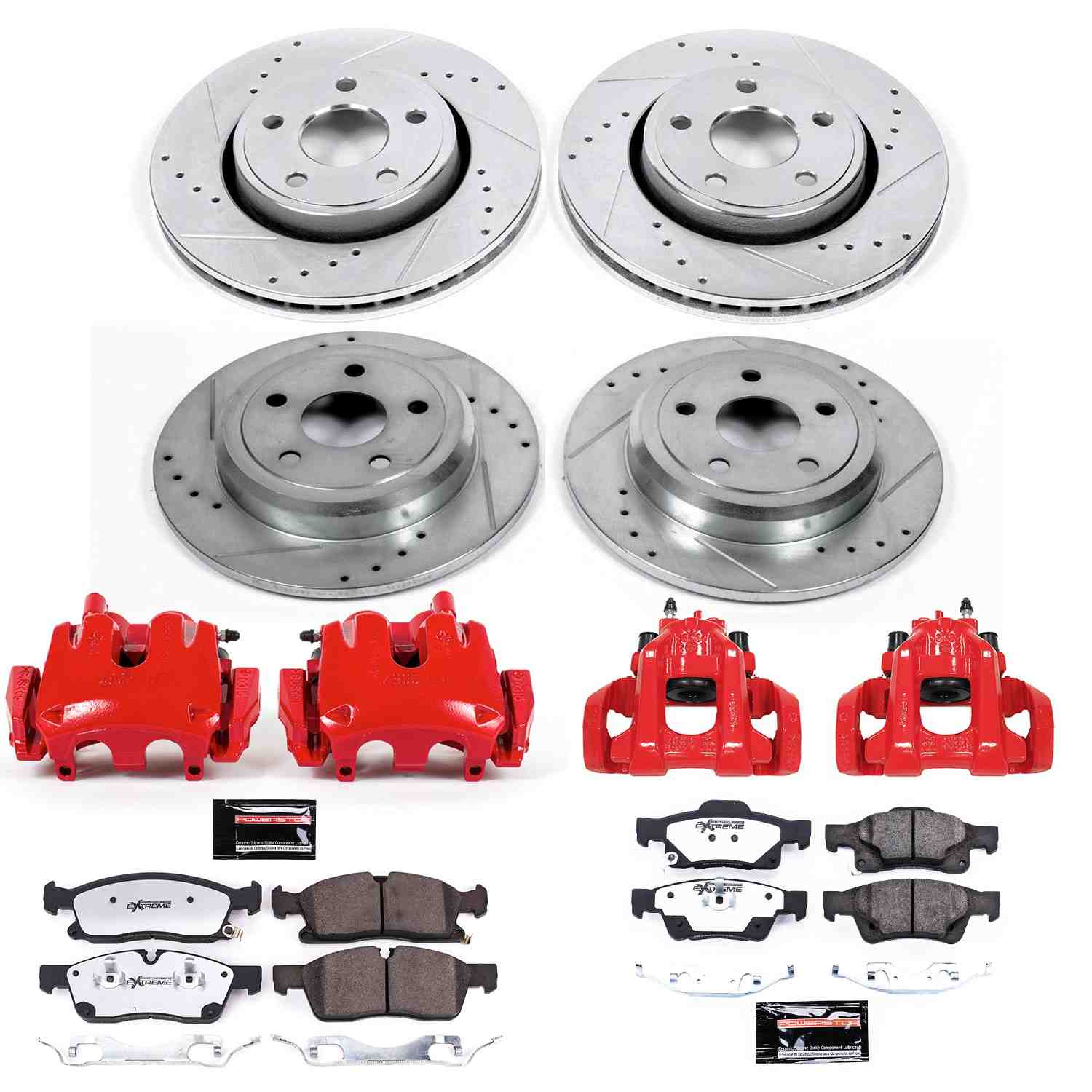 PowerStop Power Stop 17-19 Jeep Grand Cherokee Z36 Truck and Tow Kit w/ Calipers - Front and Rear KC7413-36