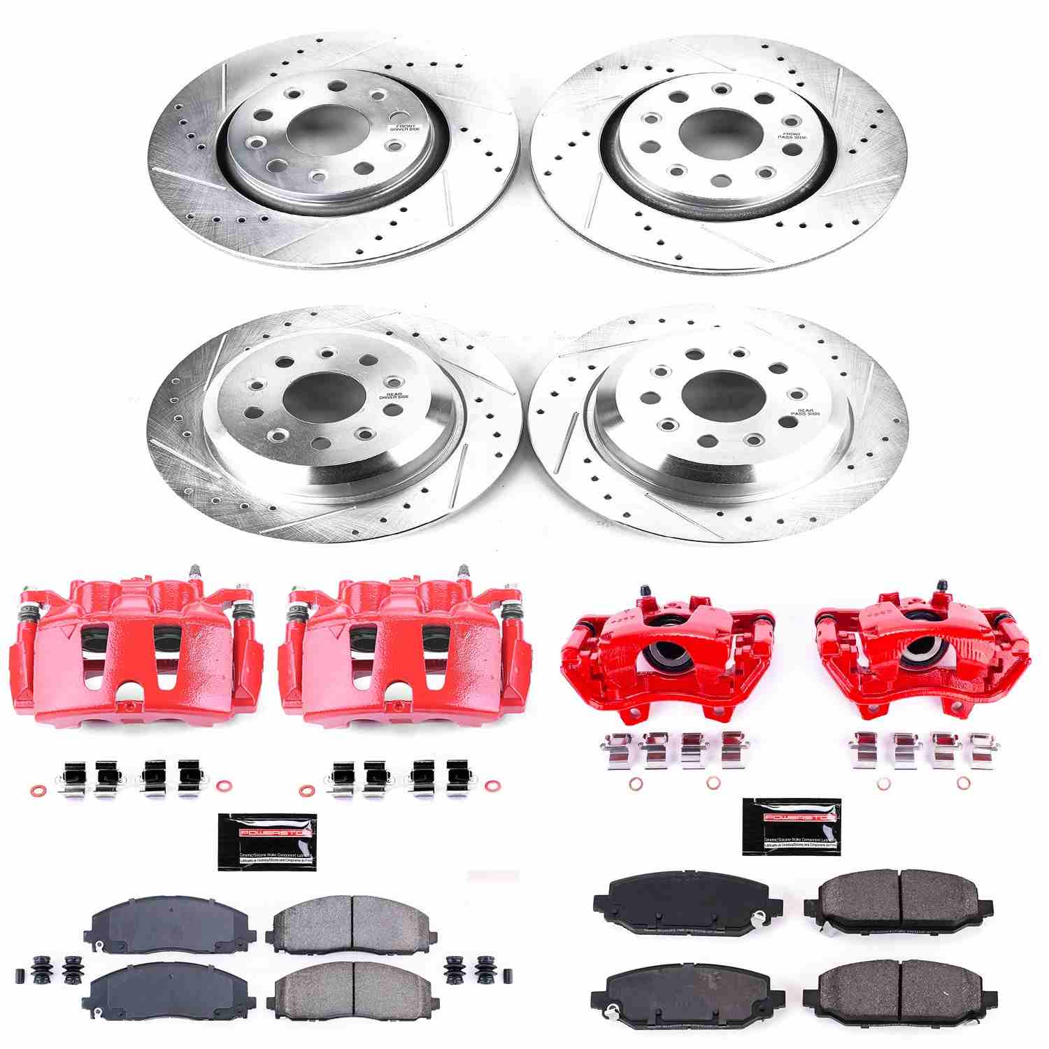 PowerStop Power Stop 18-19 Jeep Wrangler Z23 Evolution Kit w/ Calipers - Front and Rear KC7938