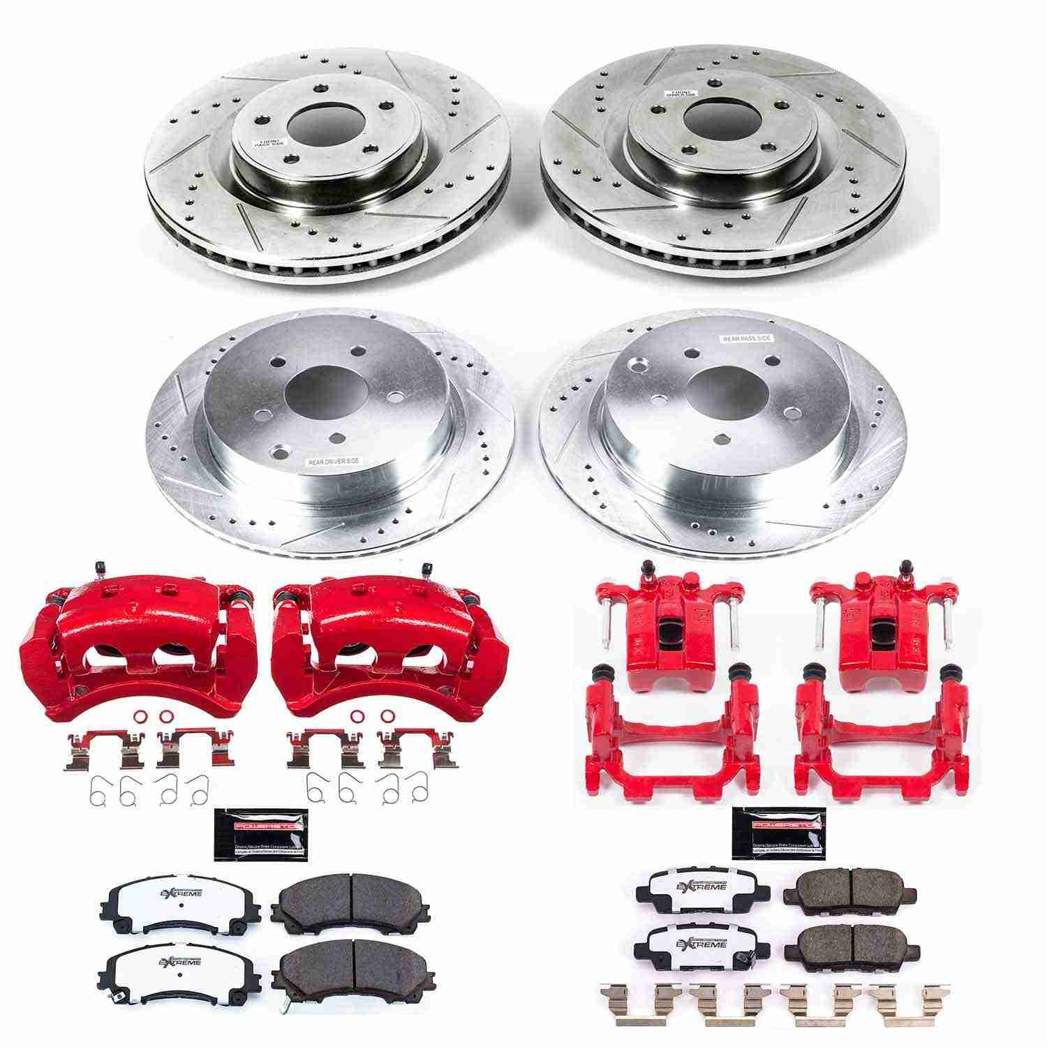 Power Stop 18-19 Infiniti Q50 Front & Rear Z26 Street Warrior Brake Kit w/Calipers KC8006-26