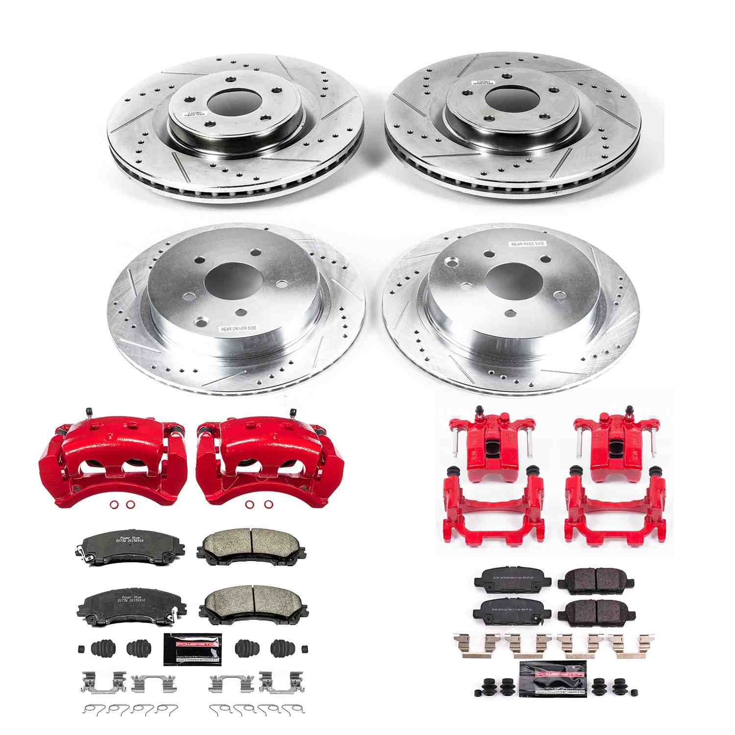 Power Stop 18-19 Infiniti Q50 Front & Rear Z23 Evolution Sport Brake Kit w/Calipers KC8006