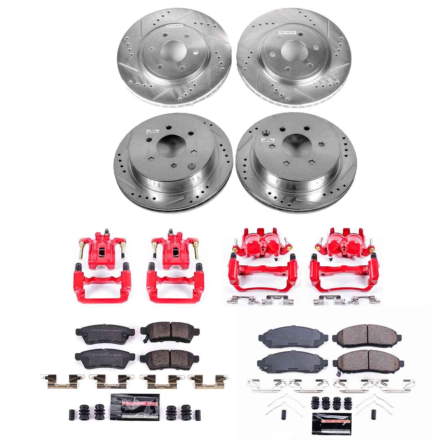 Power Stop 2019 Nissan Frontier 2WD Front & Rear Z23 Evolution Sport Brake Kit w/Calipers KC8358