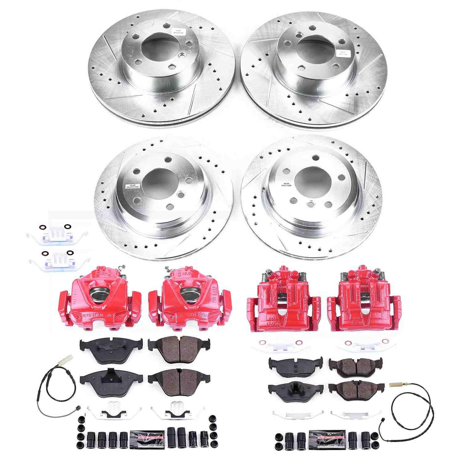 PowerStop Power Stop 11-13 BMW 328i Front & Rear Z23 Evolution Kit W/Cals KC8842A