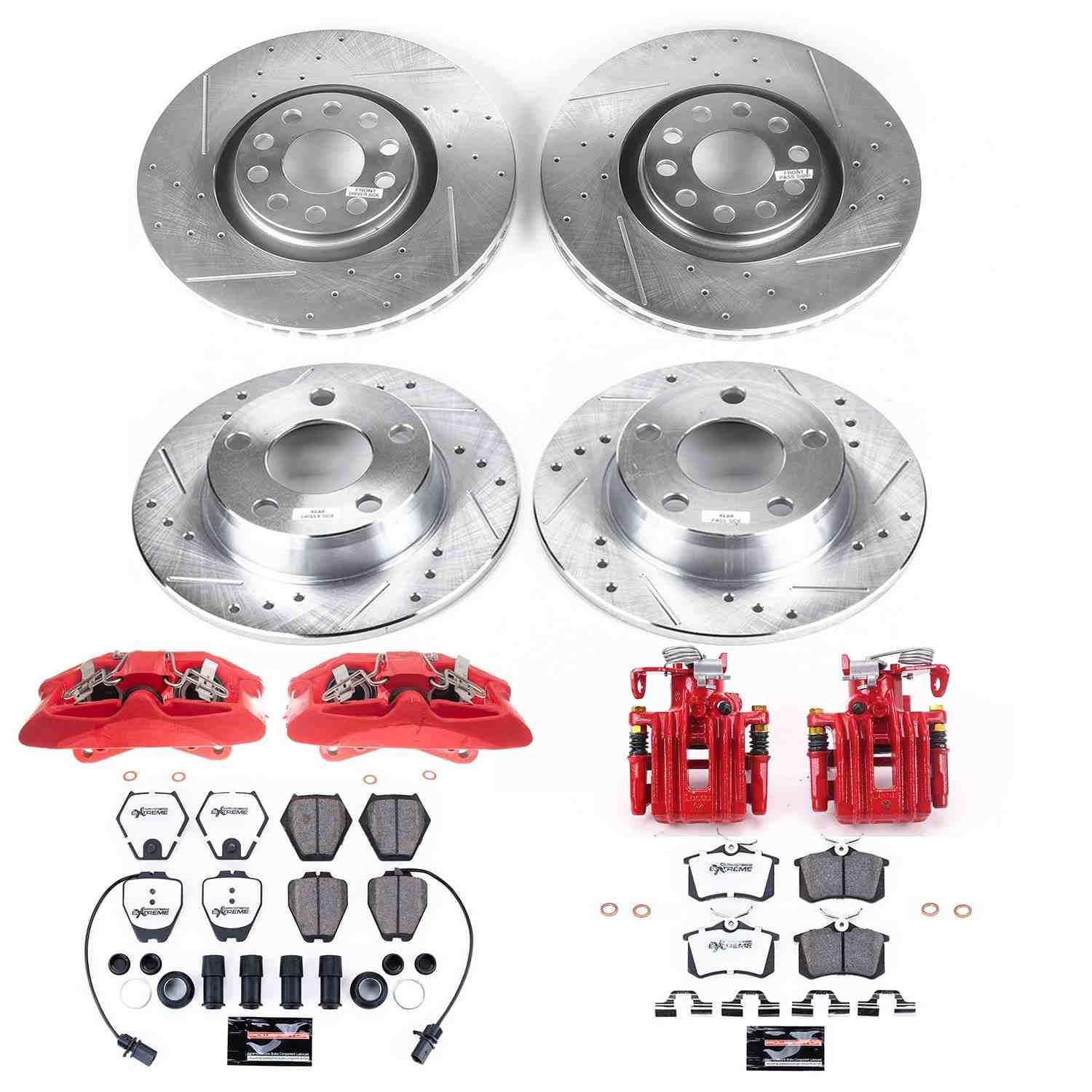 Power Stop 01-05 Audi Allroad Quattro Front & Rear Z26 Street Warrior Brake Kit w/Calipers KC889-26