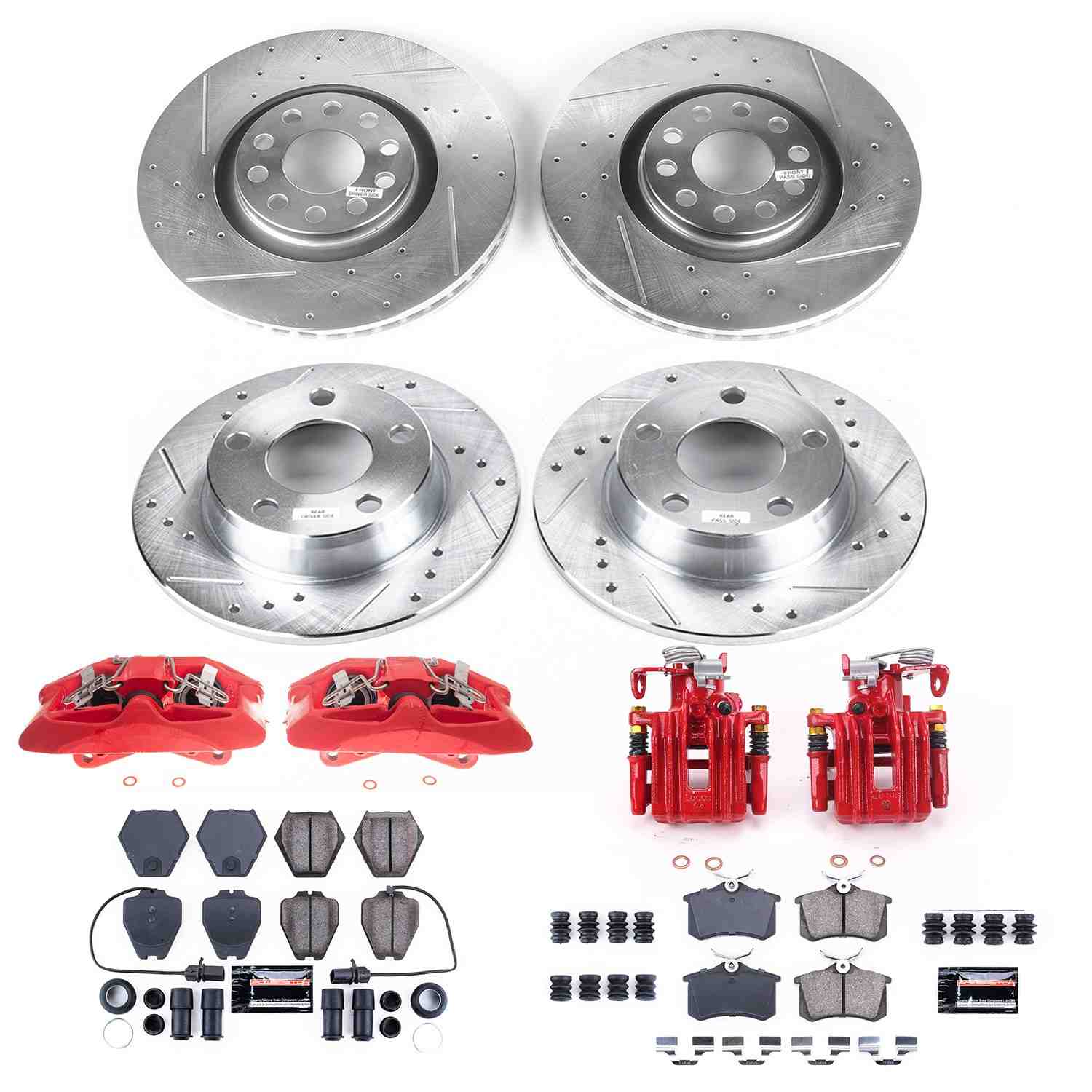 Power Stop 01-05 Audi Allroad Quattro Front & Rear Z23 Evolution Sport Brake Kit w/Calipers KC889