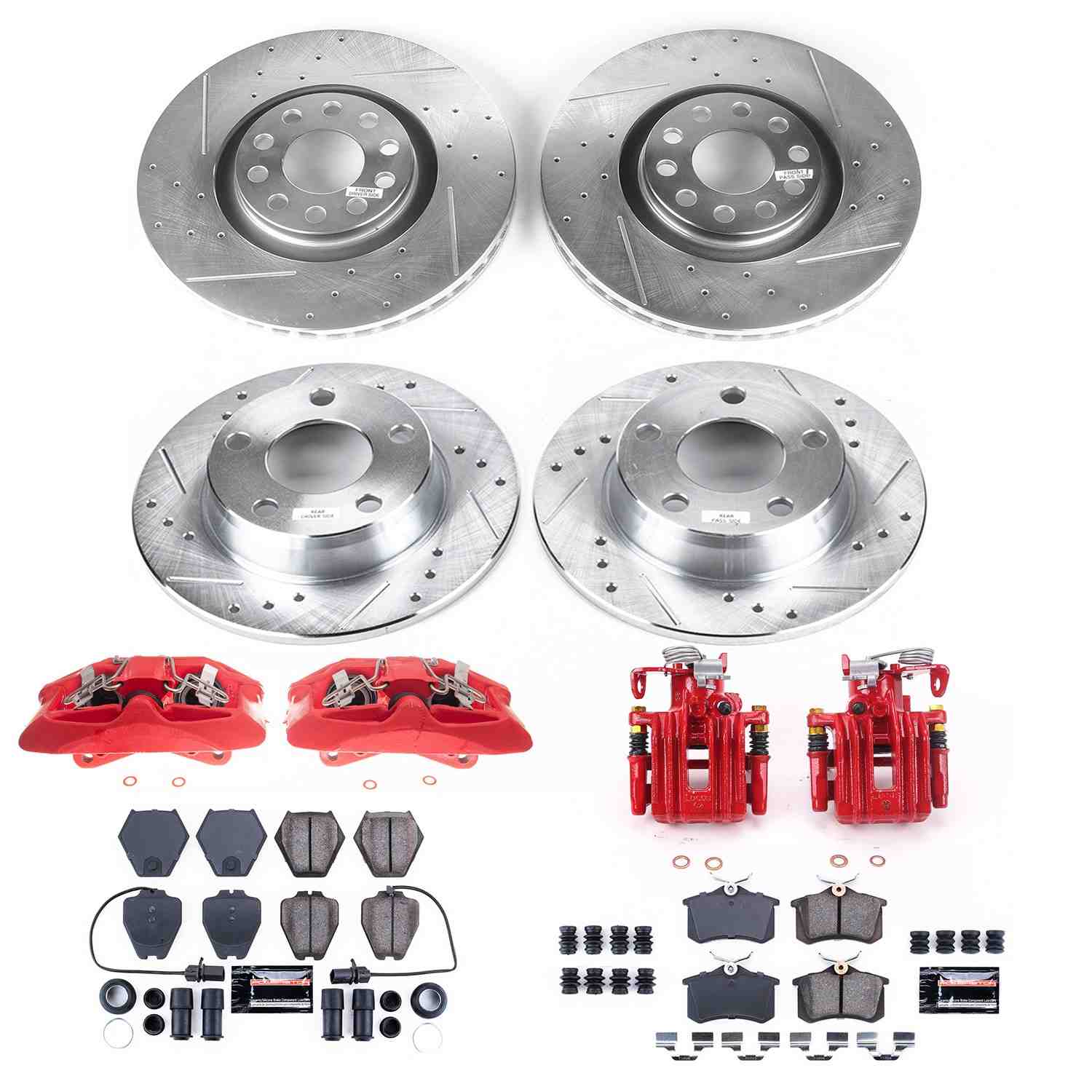 Power Stop 00-01 Audi A6 Quattro Front & Rear Z23 Evolution Sport Brake Kit w/Calipers KC890