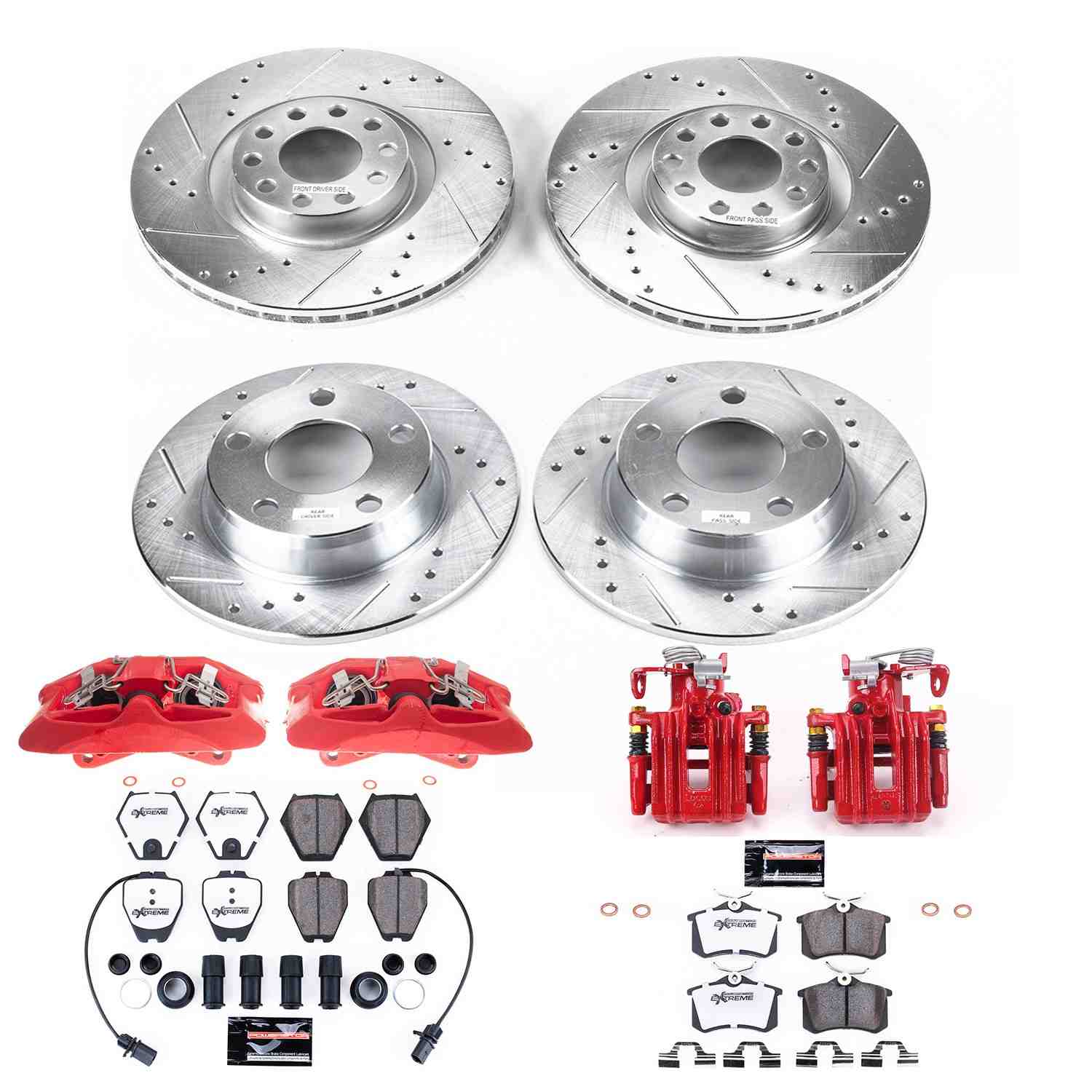 Power Stop 02-04 Audi A6 Quattro Front & Rear Z26 Street Warrior Brake Kit w/Calipers KC950-26