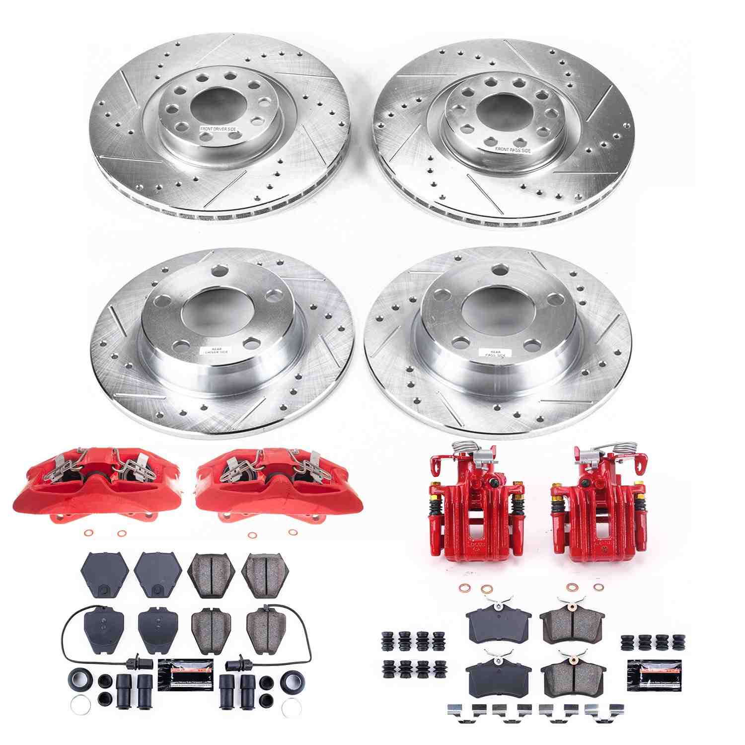 Power Stop 02-04 Audi A6 Quattro Front & Rear Z23 Evolution Sport Brake Kit w/Calipers KC950