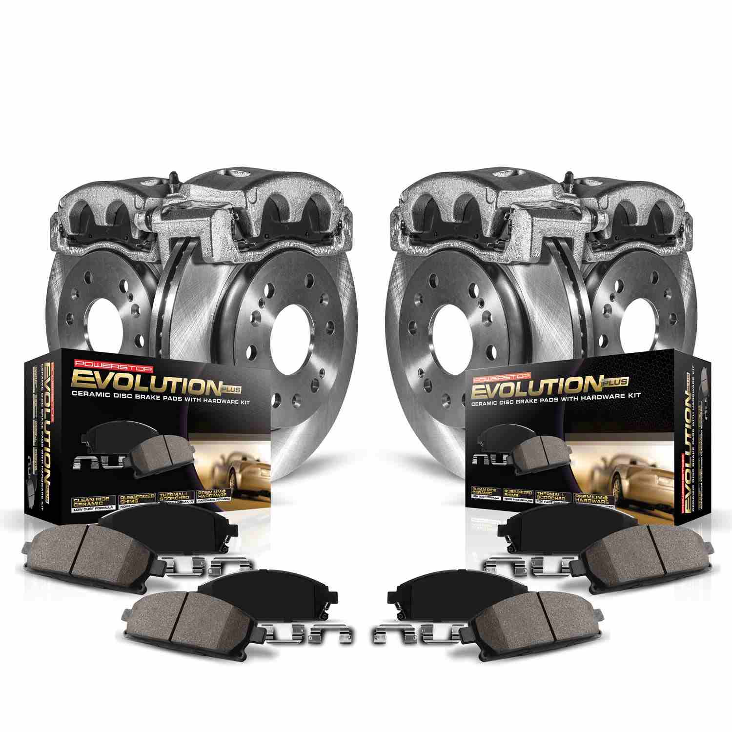 PowerStop Power Stop 02-06 Cadillac Escalade Autospecialty Kit w/ Calipers - Front and Rear KCOE2015