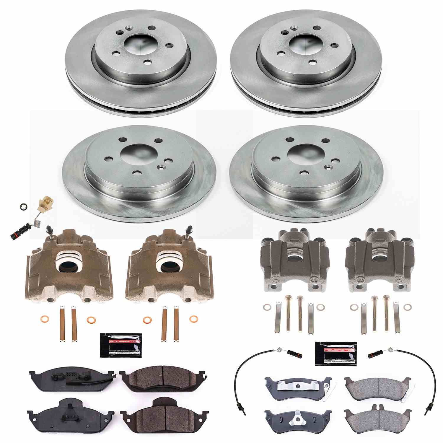 Power Stop 98-03 Mercedes-Benz ML320 Front & Rear Autospecialty Brake Kit w/Calipers KCOE2833