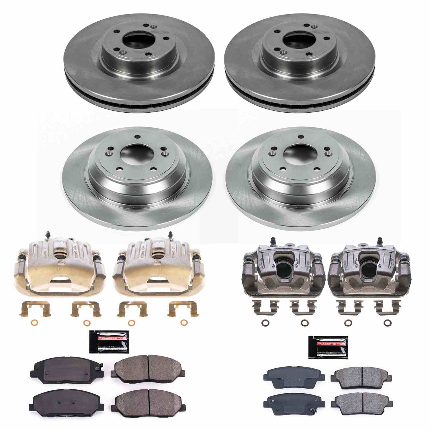 Power Stop 10-11 Hyundai Genesis Front & Rear Autospecialty Brake Kit w/Calipers KCOE5923