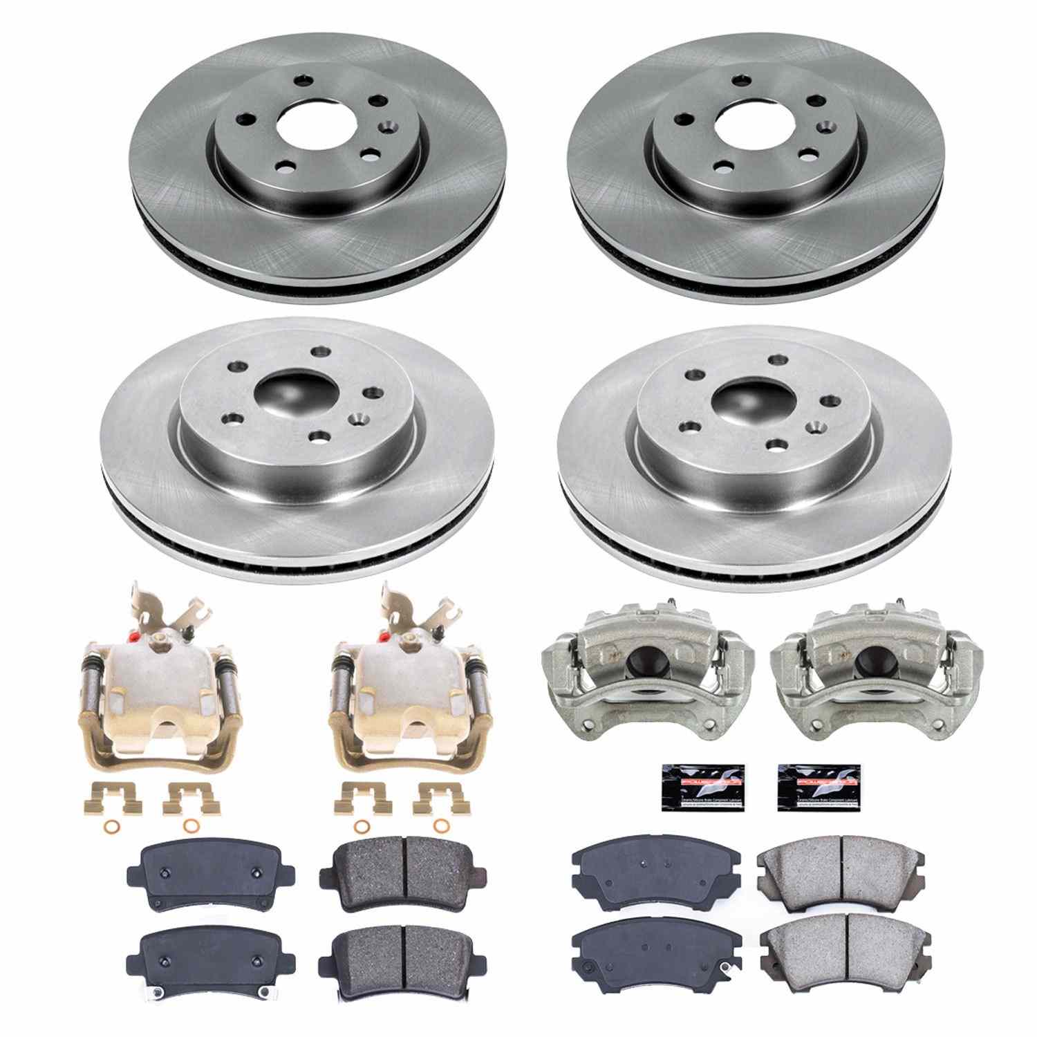 Power Stop 2011 Saab 9-5 Front & Rear Autospecialty Brake Kit w/Calipers KCOE6330